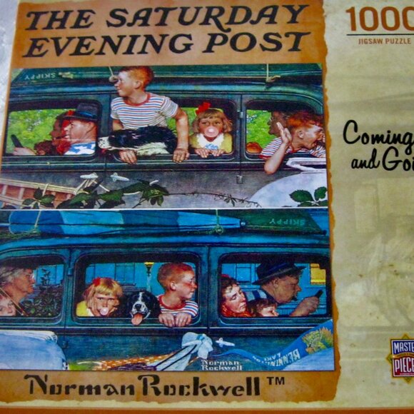 SATURDAY EVENING POST 1000 PIECE JIGSAW PUZZLE "COMING AND GOING" USED ONCE - Picture 1 of 5